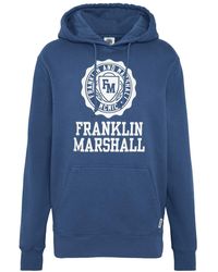 Franklin & Marshall Stamp Logo Hooded Sweatshirt - Blue