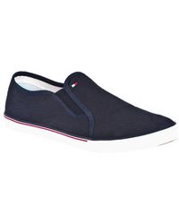 Tommy Hilfiger Iconic Slip On Canvas Sneakers In Black for Men | Lyst UK