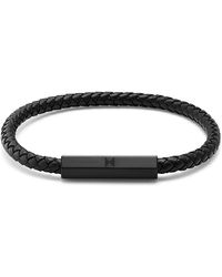 MVMT Leather Braid Bracelet - Black