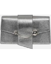 Strathberry - Crescent On A Chain Metallic Leather Lizard Clutch Bag - Lyst