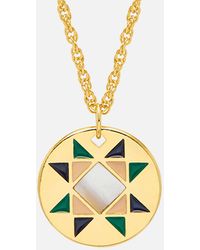 Estella Bartlett - Gold-plated Quilted Pattern Round Pendant - Lyst