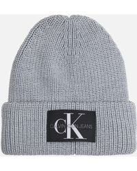 Calvin Klein Monogram Beanie Wl - Grey
