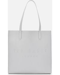Ted Baker Icon Leather Tote Bag - Grey