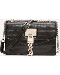 DKNY - Elissa Locket Leather Shoulder Bag - Lyst