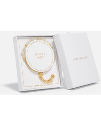 Joma Jewellery - Manifestones White Jade Luck & Prosperity Gold-plated Bracelet - Lyst