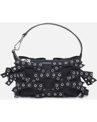 Ganni - Butterfly Small Bow Eyelet Denim Pouch - Lyst