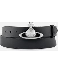 Vivienne Westwood - Silver-tone Orb Buckle Leather Belt - Lyst