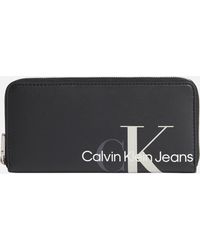 Calvin Klein Sculpted Mono Zip Around Bag - Black
