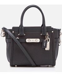 COACH Swagger 21 Tote Bag - Black