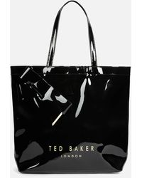 Ted Baker Nicon Large Icon Vinyl Tote Bag - Black