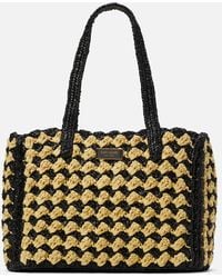 Kate Spade - High Tide Striped Crochet Raffia Medium Tote Bag - Lyst