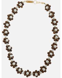 Shrimps Ross Floral Faux Pearl And Beaded Necklace - Multicolor