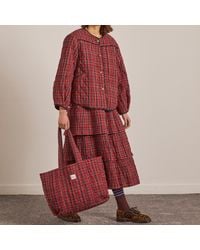 Damson Madder - Checked Cotton Reversible Tote Bag - Lyst