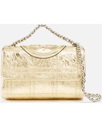 Tory Burch - Fleming Textured Leather Shoulder Bag - Lyst