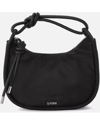 Ganni - Knot Leather-trimmed Recycled Shell Bag - Lyst
