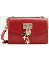 DKNY Elissa Small Shoulder Flap Bag - Red