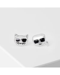 Karl Lagerfeld K/ikonik K&c Stud Earrings - Metallic