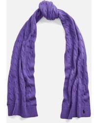 Polo Ralph Lauren Cable Knit Scarf - Purple