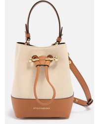 Strathberry - Lana Osette Canvas And Leather Bucket Bag - Lyst