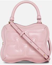 Ganni - Butterfly Padded Leather Small Crossbody Bag - Lyst