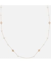 Tory Burch Kira Pearl Long Necklace - Metallic