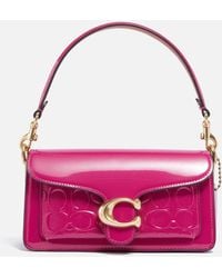 Coach Tabby Signature Embossed Logo Patent Leather Shoulder Bag 20
