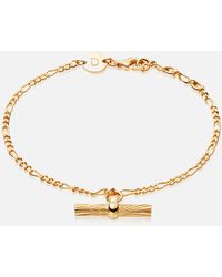 Daisy London - Estée Lalonde T-bar Drop 18-karat Gold-plated Bracelet - Lyst