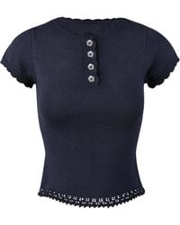 My Mum Made It - Lace Knit Button Top - Lyst