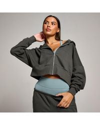 Mp - Teo Cropped Zip Through Hoodie - Lyst