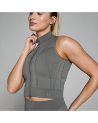 Mp - Teo Ultra Geometric Seamless Zip Tank Top - Lyst