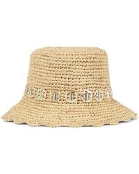Rabanne - Embellished Raffia Bucket Hat - Lyst