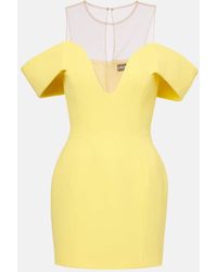 David Koma - Off-Shoulder-Minikleid Aus Woll-Crepe - Lyst