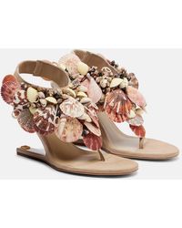 Balmain - Sandales Compensees En Daim A Ornements - Lyst