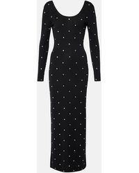 Versace - Crystal-Embellished Virgin Wool Midi Dress - Lyst