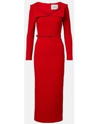 Roland Mouret - Belted Wool Midi Dress - Lyst
