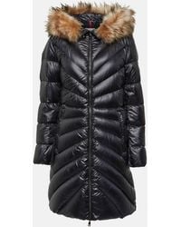 Moncler - Chandre Shearling-trimmed Down Coat - Lyst