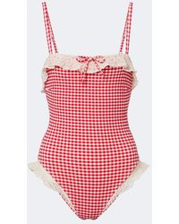 Montce - Jacelyn Gingham Ruffled Swimsuit - Lyst