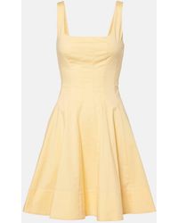 STAUD - Romy Gathered Cotton Minidress - Lyst