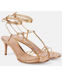 Gianvito Rossi - 70 Metallic Leather Thong Sandals - Lyst