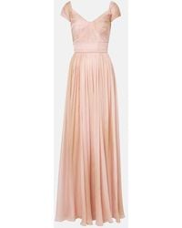 Elie Saab - Gathered Silk Chiffon Gown - Lyst