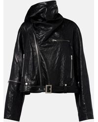 Rick Owens - Scarf Light Leather Biker Jacket - Lyst
