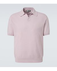 Canali - Cotton And Silk Polo Shirt - Lyst
