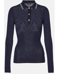 Etro - Printed Wool And Cotton Polo Sweater - Lyst