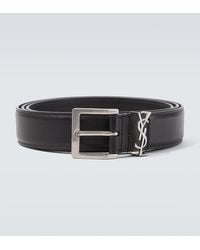 Saint Laurent - Cassandre Leather Belt - Lyst