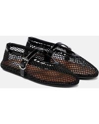 Alaïa - Rhinestone-Embellished Leather Ballet Flats - Lyst