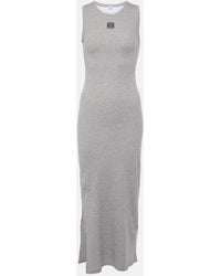 Loewe - Anagram Ribbed-knit Jersey Maxi Dress - Lyst