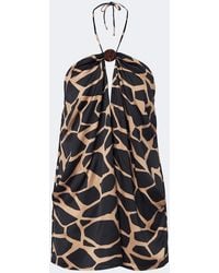 Faithfull the Brand - Animal-Print Halterneck Satin Top - Lyst