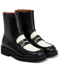 Marni Leather Ankle Boots - Black