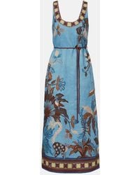 ALÉMAIS - Georgie Printed Linen Midi Dress - Lyst