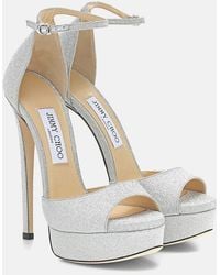 Jimmy Choo - Max 150 Glitter Platform Sandal - Lyst